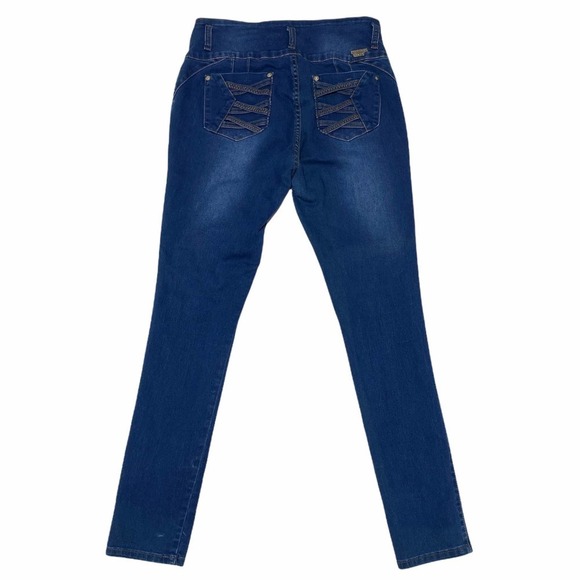 LUSH Push Button-Fly Blue Denim Skinny Jeans - Picture 2 of 12